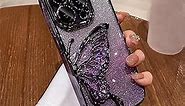 Roemary Butterfly Case Cover for iPhone 15 Plus,for iPhone 15 Plus Case Liquid Flowing,Purple Butterfly Phone Case with Camera Protector-Purple Bumper & Purple Back