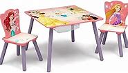 Delta Children Kids Table and Chair Set with Storage (2 Chairs Included) - Ideal for Arts & Crafts, Snack Time, Homeschooling, Homework & More, Disney Princess