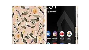 BURGA Phone Case Compatible with Google Pixel 3 XL - Peach Marble Flowers Blossoms Eucalyptus Leaves Floral Vintage Cute for Girls Thin Design Durable Hard Shell Plastic Protective Case