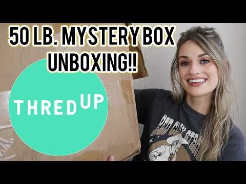 HUGE 50 lb. Mystery Box Unboxing - Thredup Bulk Mixed Clothing to Resell on Poshmark for Profit $$$