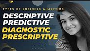 Types of Business Analytics | Descriptive | Diagnostic | predictive | Prescriptive Analytics