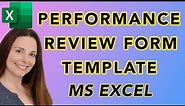 Performance Review Form Template In Excel