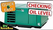 RV generator oil level check, Onan 4000