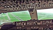 BOEING 747-400 COCKPIT VIEW - BREAKOFF Landing Amsterdam Schiphol