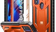 for Motorola Moto-G Pure Phone Case: Moto G-Power 2022 Case Heavy Duty Military Grade Hard Protection Shock Proof Grip | Durable Dual-Layer Armor Design Protective Case Moto G Play 2023(Orange)