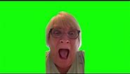 Old Lady Screaming Green Screen