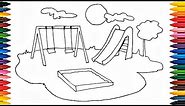 Drawing Playground Outdoor How to Draw Playground and Painting With Playground for Kids