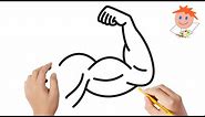 How to draw a muscle arm | Easy drawings