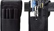 2 Pcs Belt Pen Holder, Multifunctional Adjustable Tactical Pencil Pouch, Detachable Military Duty Pencil Sleeve Case, Can Hold Pens, Rulers and Scissors, Black