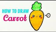 HOW TO DRAW CARROT 🥕 | Easy & Cute Carrot Drawing Tutorial For Beginner