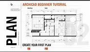 ArchiCAD 26 Beginner Tutorial - Your First House Plan Design 2024