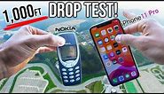 iPhone 11 Drop Test from 1,000 Feet! - VS. Nokia 3310 | in 4K