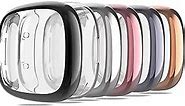 Screen Protector Compatible with Fitbit Sense 2/Versa 4 Case, Soft TPU Plated Case All-Around Protective Screen Full Cover Bumper Compatible for Fitbit Sense 2/Versa 4 Smart Watch