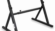 Pyle Heavy Duty Folding Keyboard Stand - Sturdy Reinforced Z Design w/ Adjustable Width & Height, Foam Padded Arms, Digital Piano Stand, Fits 54-88 Key Electric Pianos & Used for Travel & Storage
