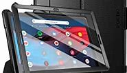 Poetic Explorer Series Designed for Google Pixel Slate Case, Full Body Triple Layers Tough 360 Degree Stand Folio Cover with Built-in Screen Protector, Black