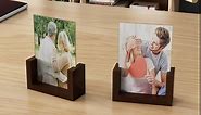 RLAVBL 4x6 Picture Frame Set of 2, Rustic Double Sided Tempered Glass Photo Frames with Wooden Base for Tabletop or Desktop Display