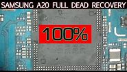 (हिंदी मैं)SAMSUNG A20 FULL DEAD RECOVERY,NO FAST FORWARD VIDEO,DOUBLE DECKER CPU+RAM+EMMC REBALL