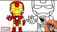 How to Draw Iron Man step by step Chibi Marvel Superhero