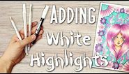 How to Add White Highlights to Art, Drawings and Coloring Pages: White Paint Pen Tutorial