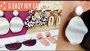 5 Easy DIY Earring | DIY Polymer Clay Earrings using Household Items | Trendy Statement Earring