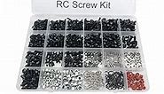 1000pcs Universal RC Screw Kit Screws Assortment,Set Hardware Fasteners for Traxxas Axial Redcat HPI Arrma SCX10 Losi 1/8 1/10 1/12 1/16 Scale RC Cars Trucks Crawler, RC Screw Kit, Car Body Clips Pins