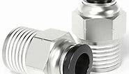 TAILONZ PNEUMATIC Male Straight 10mm Tube OD x 1/4 Inch NPT Thread Push to Connect Fittings PC10-N2 (Pack of 10)