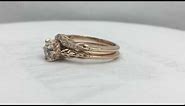 Filigree diamond wedding ring set made in rose gold.