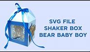Svg Shaker Box Bear Its a Boy Template Baby Shower Cricut Cutting SVG File Gift Box Silohuette