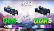 DDR4 3600MHz vs DDR5 6000MHz - Test in 10 Games