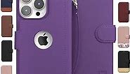 LUPA Legacy iPhone 13 Pro Max Wallet Case - Case with Card Holder - [Slim + Durable] for Women and Men - iPhone 13 Pro Max Flip Cell Phone case - Faux Leather - Folio Cover - Purple[Includes Wristlet]