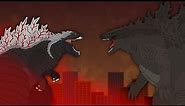 Godzilla Ultima vs Legendary Godzilla | EPIC BATTLE | Singular Point vs MonsterVerse Animation