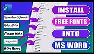 Install FREE FONTS into Word | QUICK AND EASY