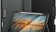 KingBlanc iPad Pro 12.9 inch Case 6th Generation 2022 5th/4th/3rd Gen (2021/2020/2018) with Pencil Holder, Vegan Leather Smart Stand Cover, Auto Sleep/Wake, Support Apple Pencil2 Charging, Black