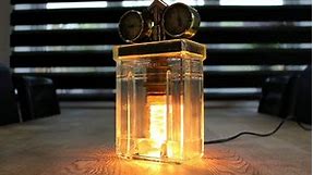 bottlediggertom upcycling a 1930s glass battery jar steampunk lamp build