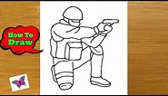 How to Draw Army Soldiers Easy | Soldier Drawing Step by Step