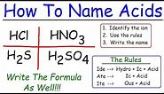 Naming Acids In Chemistry