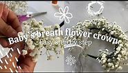 How to Make a Baby's Breath Flower Crown EASY | DIY Flower Crown