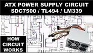 [373] ATX Power Supply Circuit Explained SDC7500 KA7500 TL494 LM339 ICs