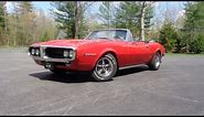 1967 Pontiac Firebird Convertible 326 HO Engine 4 Speed Red & Ride - My Car Story with Lou Costabile