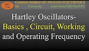 Lec-174 Hartley Oscillators- Basics, Circuit, Working and Operating Frequency | A E | R K Classes |
