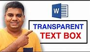 How To Make Text Box Transparent