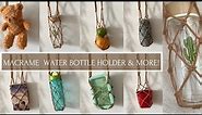 DIY Macrame Water Bottle Holder and more! Design No. 5 | Macrame Tutorial
