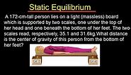 Static Equilibrium|What distance is the center of gravity of this person from the bottom of her feet