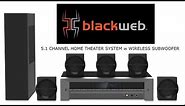 UNBOXING : BLACKWEB 5.1 CHANNEL HOME THEATER SYSTEM w WIRELESS SUBWOOFER SURROUND SOUND BLUETOOTH