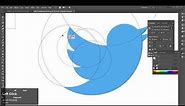 Twitter Logo using Golden Ratio on adobe illustrator | Golden ratio logo