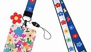 Ever Spring Lanyard with Cute ID Card Holder Case ID Badge Display Window Detachable Silky Neck Lanyard Strap with Clip Clasp and Keyring, Keys Lanyard for Women Kids Girls Boy