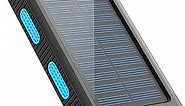 Annero Solar Charger, 38800mAh Power Bank, 15W Fast Charging Portable Phone Charger Waterproof External Battery Packs with Dual LED Flashlights, Compass for Outdoor Camping Travel