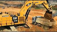 Caterpillar 6015B Excavator Loading Trucks - Sotiriadis Mining Works, construction vehicle