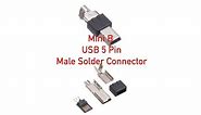 Mini B USB 5 Pin Male Solder Connector P#108