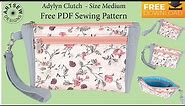 DIY easy clutch purse with many zipper pockets FREE PDF download and sewing tutorial